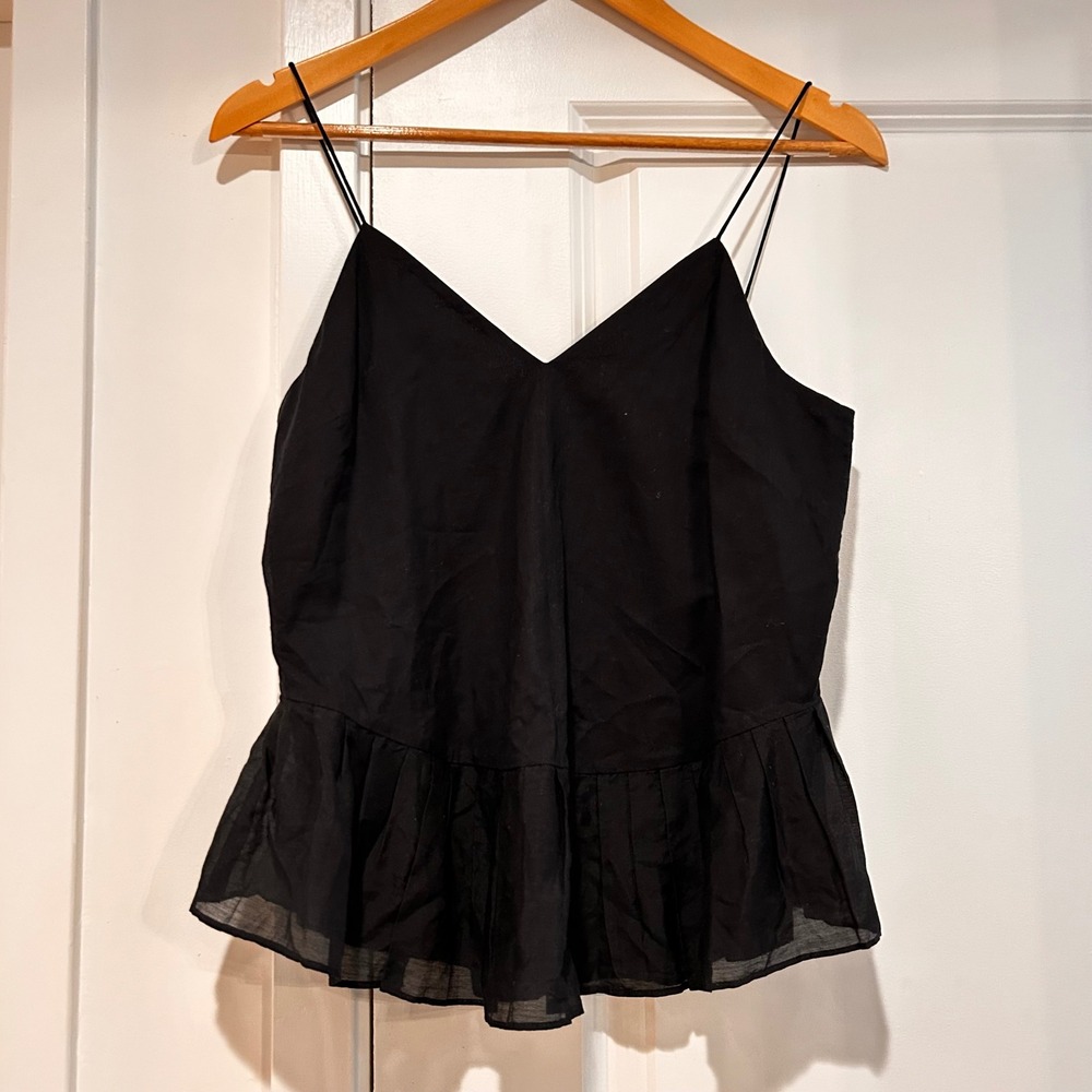 J.Crew Quiet Luxury Twee Silk Cotton Peplum Cami Tank Top Women 2 Fairy Grunge